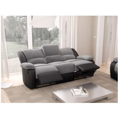 Loungitude - Léo - 3 places - Gris et Noir - Sofa - Publicité Loungitude - Léo - 3 places - Gris et Noir - Sofa - Publicité