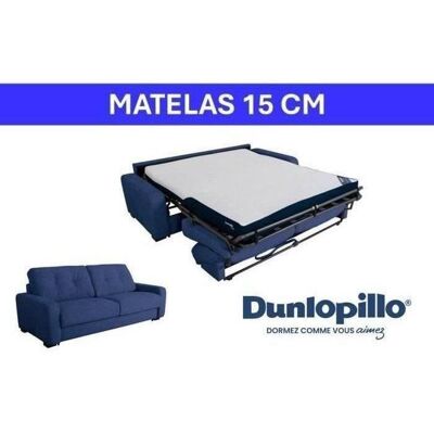 Canapé convertible express - 3 places - SOA - Tissu gauffré - Saphir - Matelas 15 cm - 215 x 100 x 91 cm - DUNLOPILLO Bleu - Publicité Canapé convertible express - 3 places - SOA - Tissu gauffré - Saphir - Matelas 15 cm - 215 x 100 x 91 cm - DUNLOPILLO Bleu - Publicité