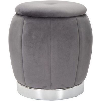 Pouf Coffre Rangement Paris Gris Foncé & Argent Gris - Publicité Pouf Coffre Rangement Paris Gris Foncé & Argent Gris - Publicité