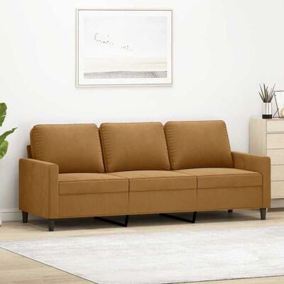 VIDAXL SOFA FIX - 3 places - Canapé de Séjour - Marron 180 cm Velours - SOFA-SALON 0_366914 Marron - Publicité VIDAXL SOFA FIX - 3 places - Canapé de Séjour - Marron 180 cm Velours - SOFA-SALON 0_366914 Marron - Publicité