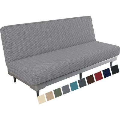 WOVTE Housse de canapé Extensible 3 Places sans accoudoirs Housse de canapé-lit Pliante réglable Housse de futon AmovibleGris clair Blanc - Publicité WOVTE Housse de canapé Extensible 3 Places sans accoudoirs Housse de canapé-lit Pliante réglable Housse de futon AmovibleGris clair Blanc - Publicité
