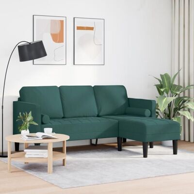 VIDAXL Clarence* Canapé L en tissu vert foncé de 160 cm - Canapé dangle/Sofa - 2 positions - EU510829 Vert - Publicité VIDAXL Clarence* Canapé L en tissu vert foncé de 160 cm - Canapé dangle/Sofa - 2 positions - EU510829 Vert - Publicité