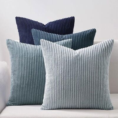 Housse de Coussin 50x50cm en Velours Côtelé Durable TOPFINEL Decoration Canape Salon Lot de 4 pour Deco Chambre Déco Aesthetic Bleu Bleu - Publicité Housse de Coussin 50x50cm en Velours Côtelé Durable TOPFINEL Decoration Canape Salon Lot de 4 pour Deco Chambre Déco Aesthetic Bleu Bleu - Publicité