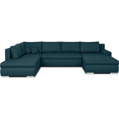 Canapé dangle panoramique convertible -7 places - INDIAN - Tissu 100% polyester - Bleu canard - 360 x 228 cm Bleu - Publicité Canapé dangle panoramique convertible -7 places - INDIAN - Tissu 100% polyester - Bleu canard - 360 x 228 cm Bleu - Publicité
