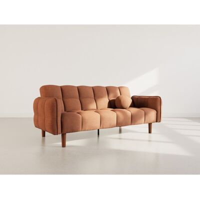 BEST MOBILIER Adam - Canapé convertible clic-clac 2 places en tissu texturé - Terracotta Orange - Publicité BEST MOBILIER Adam - Canapé convertible clic-clac 2 places en tissu texturé - Terracotta Orange - Publicité