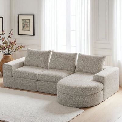 Lemonbest Canapé 3 Places avec 3 Coussins et Chaise Longue canapé dangle convertible Aucun assemblage requis - Beige Beige - Publicité Lemonbest Canapé 3 Places avec 3 Coussins et Chaise Longue canapé dangle convertible Aucun assemblage requis - Beige Beige - Publicité