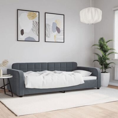 vidaXL Lit de Repos Canapé-lit avec Dossier et Accoudoirs Lit dInvité Meuble de Chambre Salon Moderne Gris Foncé 354059 Gris - Publicité vidaXL Lit de Repos Canapé-lit avec Dossier et Accoudoirs Lit dInvité Meuble de Chambre Salon Moderne Gris Foncé 354059 Gris - Publicité