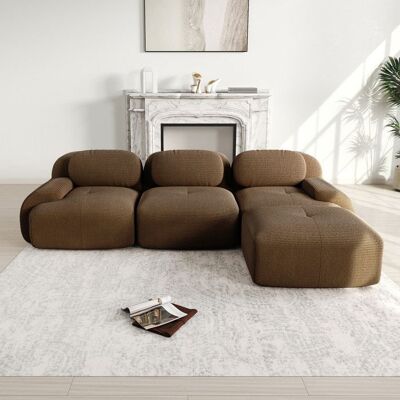 OEM Canapé dangle modulaire en velours côtelé - Sans montage - Ergonomique - Adapté aux animaux - Accoudoirs extra-larges Marron - Publicité OEM Canapé dangle modulaire en velours côtelé - Sans montage - Ergonomique - Adapté aux animaux - Accoudoirs extra-larges Marron - Publicité
