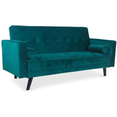 Menzzo Canapé Scandinave Vert Velours Convertible Clic-Clac - Publicité Menzzo Canapé Scandinave Vert Velours Convertible Clic-Clac - Publicité