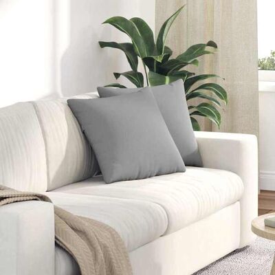 vidaXL Coussins de canapé 2 pcs Gris nuage 45 x 45 cm tissu 42013924 Gris - Publicité vidaXL Coussins de canapé 2 pcs Gris nuage 45 x 45 cm tissu 42013924 Gris - Publicité