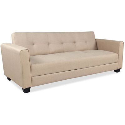 Canapé convertible 3 places Clayton Tissu Beige - MENZZO - Contemporain - Design - Convertible - Moelleux Beige - Publicité Canapé convertible 3 places Clayton Tissu Beige - MENZZO - Contemporain - Design - Convertible - Moelleux Beige - Publicité