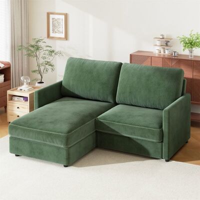 DRIPEX Canapé dangle réversible 3 Places en velours côtelé VertCanapé Scandinave en forme de L réversible pour le salon180×137×84cm Vert - Publicité DRIPEX Canapé dangle réversible 3 Places en velours côtelé VertCanapé Scandinave en forme de L réversible pour le salon180×137×84cm Vert - Publicité