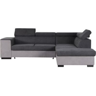 Canapé dangle droit convertible + coffre 5 places - Tissu gris - L 271 x P 220 x H 77 cm - ARMSTRONG - Fabriqué en Ukraine Gris - Publicité Canapé dangle droit convertible + coffre 5 places - Tissu gris - L 271 x P 220 x H 77 cm - ARMSTRONG - Fabriqué en Ukraine Gris - Publicité