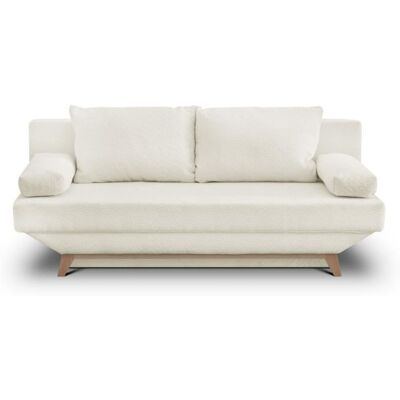 Banquette convertible 3 places Teijo - Tissu beige - Coffre de rangement - L187xP91xH82 cm - Publicité Banquette convertible 3 places Teijo - Tissu beige - Coffre de rangement - L187xP91xH82 cm - Publicité