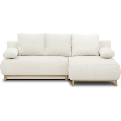Canapé dangle droit convertible - 3 places - MIKA - Tissu bouclettes écru - Coffre de rangement - 192 x 84 x 93 cm Beige - Publicité Canapé dangle droit convertible - 3 places - MIKA - Tissu bouclettes écru - Coffre de rangement - 192 x 84 x 93 cm Beige - Publicité