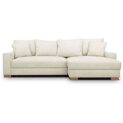 Canapé dangle convertible réversible - 3 places - MALLO - Tissu velours côtelé Beige - 232 x 138/99 x 76 cm Beige - Publicité Canapé dangle convertible réversible - 3 places - MALLO - Tissu velours côtelé Beige - 232 x 138/99 x 76 cm Beige - Publicité