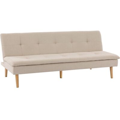 SABAIDECO Canapé convertible - 3 places - AGATHE - Tissu Beige - 180 x 74 x 72 cm Beige - Publicité SABAIDECO Canapé convertible - 3 places - AGATHE - Tissu Beige - 180 x 74 x 72 cm Beige - Publicité