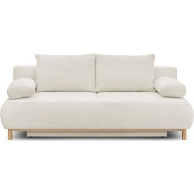 Canapé convertible beige MIKA - Rangement - 192x84x93 cm - Publicité Canapé convertible beige MIKA - Rangement - 192x84x93 cm - Publicité