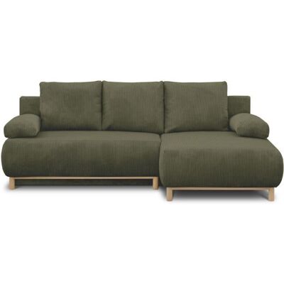 Canapé dangle droit convertible - 3 places - MIKA - Tissu velours côtelé vert kaki - Coffre de rangement - 192 x 84 x 93 cm Vert - Publicité Canapé dangle droit convertible - 3 places - MIKA - Tissu velours côtelé vert kaki - Coffre de rangement - 192 x 84 x 93 cm Vert - Publicité