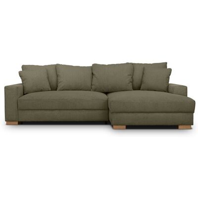 Canapé dangle convertible réversible - 3 places - MALLO - Tissu velours côtelé Kaki - 232 x 138/99 x 76 cm Vert - Publicité Canapé dangle convertible réversible - 3 places - MALLO - Tissu velours côtelé Kaki - 232 x 138/99 x 76 cm Vert - Publicité