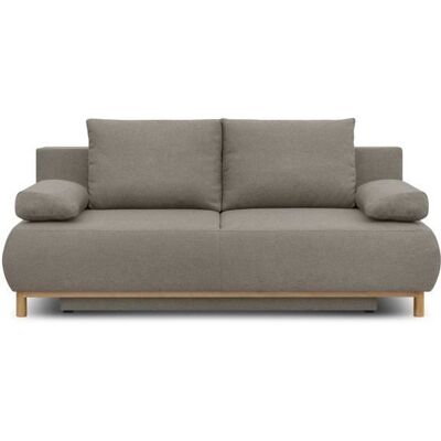 Banquette Convertible Mika Beige - Structure en Bois Léger - Publicité Banquette Convertible Mika Beige - Structure en Bois Léger - Publicité