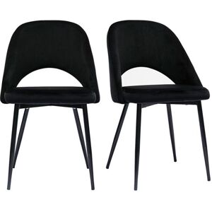 Miliboo - Chaises vintage noires en tissu velours et métal (lot de 2) COSETTE Noir - Publicité Miliboo - Chaises vintage noires en tissu velours et métal (lot de 2) COSETTE Noir - Publicité
