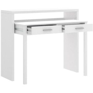 PEGANE Console Extensible Bureau coloris blanc brillant - Longueur 99 x Profondeur 36 x Hauteur 88 cm Blanc - Publicité PEGANE Console Extensible Bureau coloris blanc brillant - Longueur 99 x Profondeur 36 x Hauteur 88 cm Blanc - Publicité