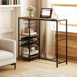 Table de Bar Haute - RELAX4LIFE - 5 Niveaux - Dessus Spacieux - Étagères Ouvertes - 2 Porte-gobelets - Charge 60KG - Industrielle - Publicité Table de Bar Haute - RELAX4LIFE - 5 Niveaux - Dessus Spacieux - Étagères Ouvertes - 2 Porte-gobelets - Charge 60KG - Industrielle - Publicité