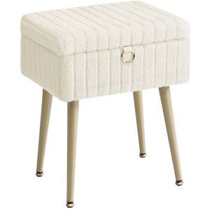 Tabouret de coiffeuse - HELLOSHOP26 - 30 x 40 x 50 cm - Velours doux - Rangement intégré - Charge 200 kg Beige - Publicité Tabouret de coiffeuse - HELLOSHOP26 - 30 x 40 x 50 cm - Velours doux - Rangement intégré - Charge 200 kg Beige - Publicité