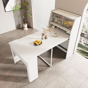 Blueline Nouvelle table à manger extensible épaissie design moderne L52 132.5 * b80 * h76cm table extensible jetable casier de salle Blanc - Publicité Blueline Nouvelle table à manger extensible épaissie design moderne L52 132.5 * b80 * h76cm table extensible jetable casier de salle Blanc - Publicité