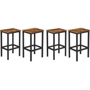 Lot de 4 Chaises de Bar - SONGMICS - Marron Rustique - Industriel - Loft - Capacité de charge 120 kg Marron - Publicité Lot de 4 Chaises de Bar - SONGMICS - Marron Rustique - Industriel - Loft - Capacité de charge 120 kg Marron - Publicité