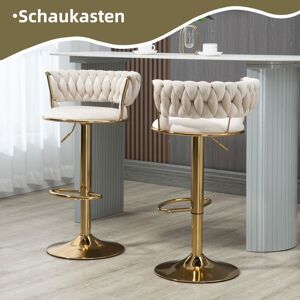Blueline Lot de 2 Tabouret bar Hauteur réglable Rotation à 360° Scandinave moderne 54x46x97cm Beige Beige - Publicité Blueline Lot de 2 Tabouret bar Hauteur réglable Rotation à 360° Scandinave moderne 54x46x97cm Beige Beige - Publicité