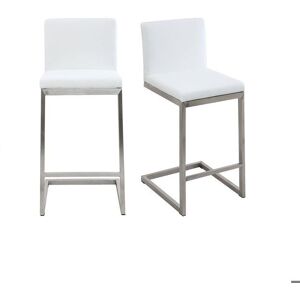 Miliboo - Tabourets de bar design blancs avec pieds métal (lot de 2) STELLAR Blanc - Publicité Miliboo - Tabourets de bar design blancs avec pieds métal (lot de 2) STELLAR Blanc - Publicité