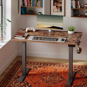 VASAGLE Bureau Assis-debout Réglable en Hauteur avec Fonction Mémoire Télétravail Rappel de Sédentarité 100 x 60 cm Marron Marron - Publicité VASAGLE Bureau Assis-debout Réglable en Hauteur avec Fonction Mémoire Télétravail Rappel de Sédentarité 100 x 60 cm Marron Marron - Publicité