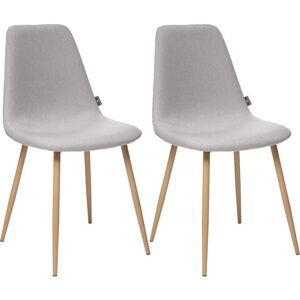 Lot de 2 chaises style Vintage Marylin pieds métal imitation hêtre Atmosphera - Gris clair Gris - Publicité Lot de 2 chaises style Vintage Marylin pieds métal imitation hêtre Atmosphera - Gris clair Gris - Publicité
