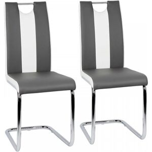 MIPAN.Lot de 2 Chaise Salle A Manger(Gris foncé + Blanc) - Chaise Ergonomique PU - Chaise Moderne - Pour Salon Cuisine Bureau Blanc - Publicité MIPAN.Lot de 2 Chaise Salle A Manger(Gris foncé + Blanc) - Chaise Ergonomique PU - Chaise Moderne - Pour Salon Cuisine Bureau Blanc - Publicité