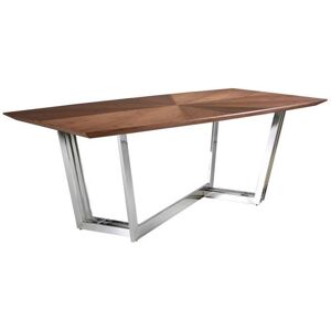 AC ANGEL CERDÁ Table à manger bois noyer et acier chromé Pialo 220 cm Blanc - Publicité AC ANGEL CERDÁ Table à manger bois noyer et acier chromé Pialo 220 cm Blanc - Publicité