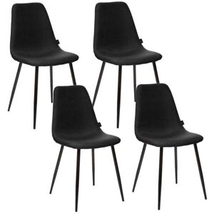 ATMOSPHERA Toilinux - Lot de 4 - Chaise Nokas - Pied en métal - Noir Noir - Publicité ATMOSPHERA Toilinux - Lot de 4 - Chaise Nokas - Pied en métal - Noir Noir - Publicité
