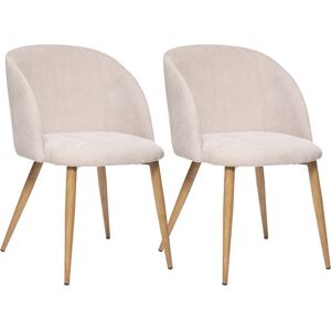 ATMOSPHERA Lot de 2 fauteuils imitation chêne Céleste en velours côtelé Atmosphéra - Lin Beige - Publicité ATMOSPHERA Lot de 2 fauteuils imitation chêne Céleste en velours côtelé Atmosphéra - Lin Beige - Publicité