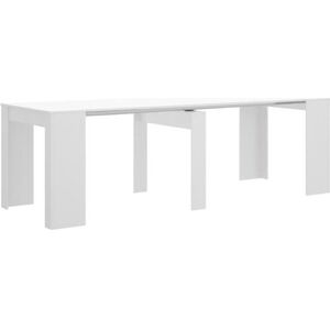 PEGANE Table console extensible en chêne blanc brillant - Longueur 54-239 x Hauteur 77 x Profondeur 90 cm Blanc - Publicité PEGANE Table console extensible en chêne blanc brillant - Longueur 54-239 x Hauteur 77 x Profondeur 90 cm Blanc - Publicité