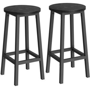 VASAGLE Tabouret de Bar Lot de 2 Chaise de Cuisine Siège Haut Cadre en Métal avec Repose-Pieds Noir Bois et Noir Classique Noir - Publicité VASAGLE Tabouret de Bar Lot de 2 Chaise de Cuisine Siège Haut Cadre en Métal avec Repose-Pieds Noir Bois et Noir Classique Noir - Publicité