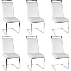 Lot de 6 Chaises blanches Chaise de salle à manger avec Dossier Haut Bien rembourrage Blanc - Publicité Lot de 6 Chaises blanches Chaise de salle à manger avec Dossier Haut Bien rembourrage Blanc - Publicité