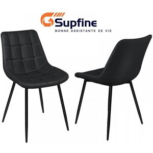 SUPFINE Chaises de salle à manger cuisine assise 50*39cm grande assise grand dossier hauteur du dossier 41cm lot de 2 Noir - Publicité SUPFINE Chaises de salle à manger cuisine assise 50*39cm grande assise grand dossier hauteur du dossier 41cm lot de 2 Noir - Publicité