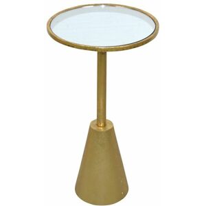 DÉCOSHOP26 Table d appoint rangement deco en metal plateau verre couleur or antique MED05127 Jaune - Publicité DÉCOSHOP26 Table d appoint rangement deco en metal plateau verre couleur or antique MED05127 Jaune - Publicité