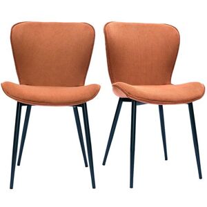 Miliboo - Chaises design en tissu velours côtelé terre brûlée et métal noir (lot de 2) ADDICT Orange - Publicité Miliboo - Chaises design en tissu velours côtelé terre brûlée et métal noir (lot de 2) ADDICT Orange - Publicité