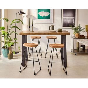 LISA DESIGN Jayto - table de bar - bois massif de manguier - 4 personnes - Noir / Bois Noir - Publicité LISA DESIGN Jayto - table de bar - bois massif de manguier - 4 personnes - Noir / Bois Noir - Publicité