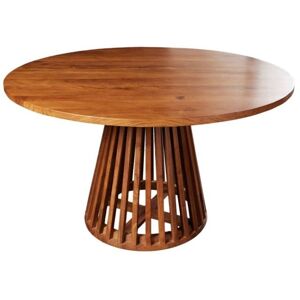 MEUBLORAMA Table de salle à manger TALMA – Ronde diamètre 140 cm – Bois massif dacacia verni – Style rustique Marron - Publicité MEUBLORAMA Table de salle à manger TALMA – Ronde diamètre 140 cm – Bois massif dacacia verni – Style rustique Marron - Publicité