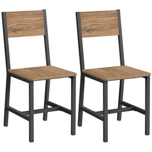Chaise salle à manger industrielle - VASAGLE - Lot de 2 - Marron blé - Noir dencre - Cadre en acier - 36x466x871 cm Marron - Publicité Chaise salle à manger industrielle - VASAGLE - Lot de 2 - Marron blé - Noir dencre - Cadre en acier - 36x466x871 cm Marron - Publicité