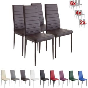 Chaises Milano marron - Lot de 4 - Métal - Simili - Intérieur - 4 places Marron - Publicité Chaises Milano marron - Lot de 4 - Métal - Simili - Intérieur - 4 places Marron - Publicité