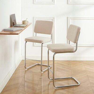 BAÏTA Lot de 2 tabourets mi-hauts JACK velours cotelé beige pied métal Beige - Publicité BAÏTA Lot de 2 tabourets mi-hauts JACK velours cotelé beige pied métal Beige - Publicité